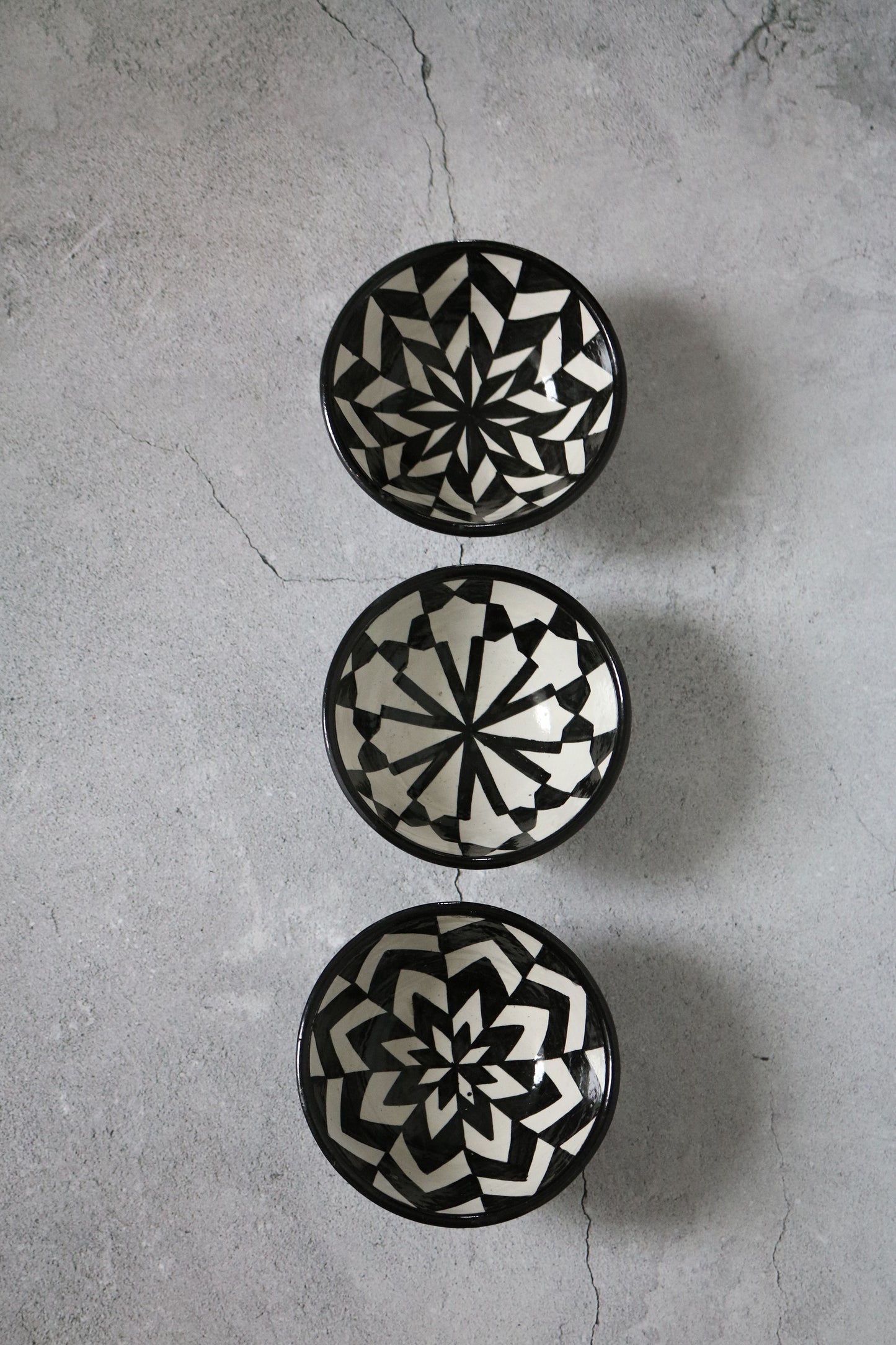 Schaaltjes zwart wit (set van 3)
